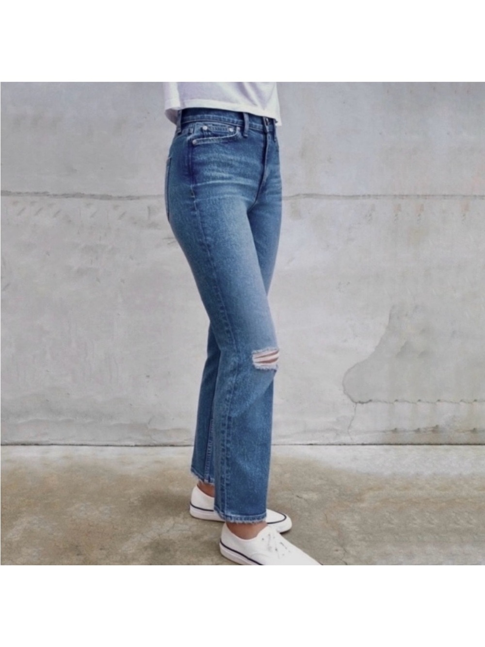 AYR Yes Yes Yes Jeans High Rise Denim Straight crop leg